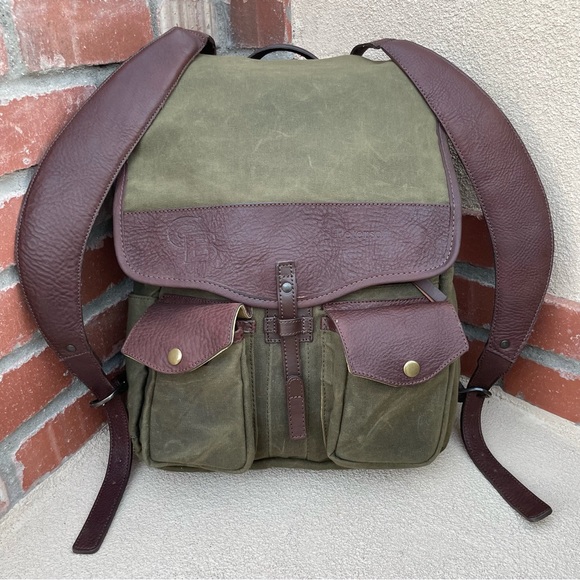 🆕 Mission Mercantile Leather Goods CAMPAIGN WAXED CANVAS BACKPACK | All Purpose - Picture 2 of 15